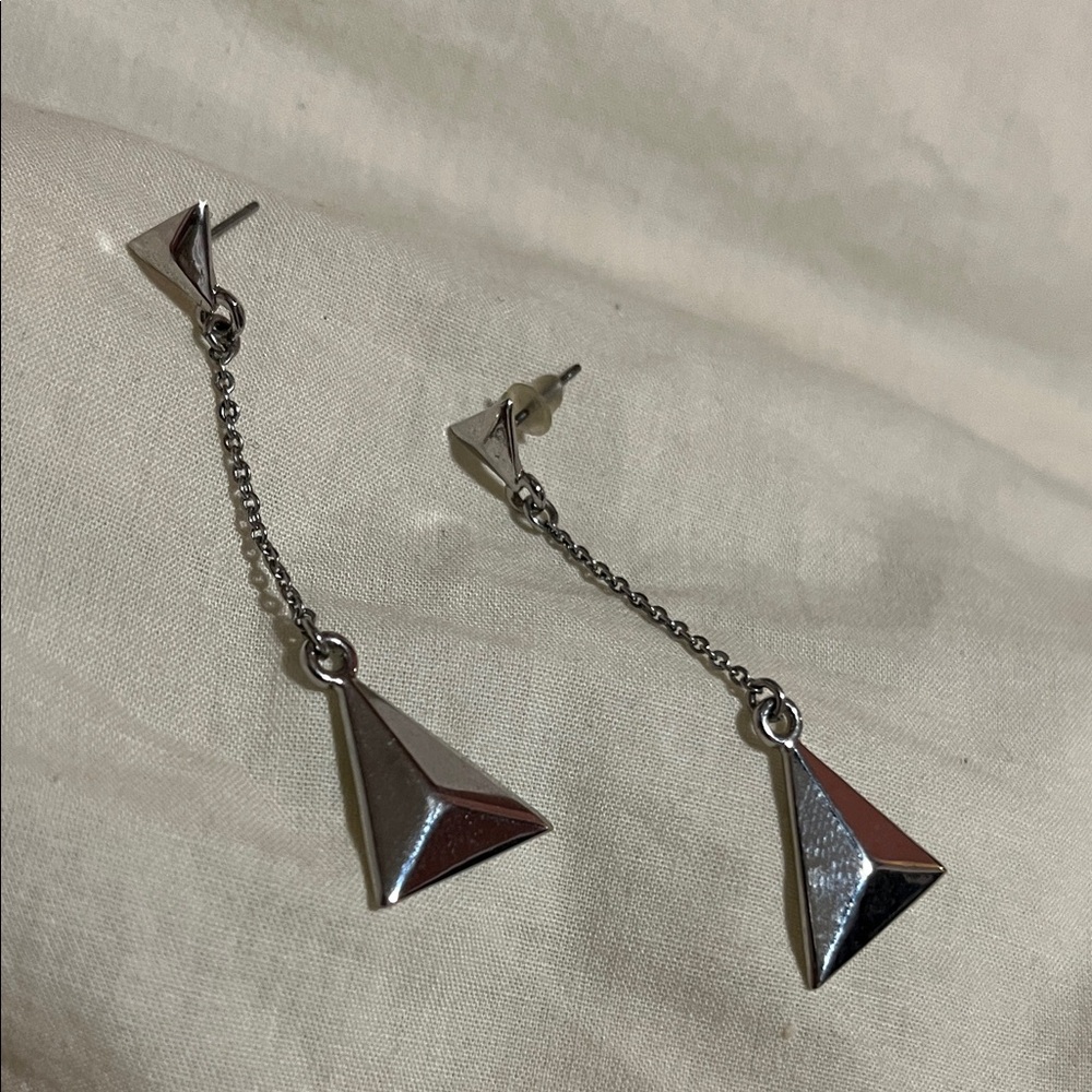 Earrings‎ Silver Geometric Drop Earrings